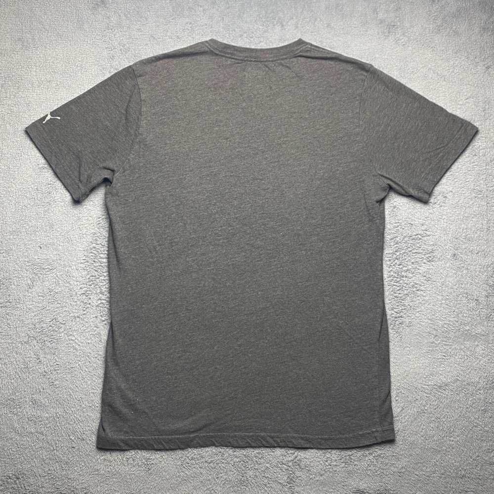 Puma Tshirt Mens Large Sport Lifestyle Graphic Gray Red Leaping Cat Logo Casual - Picture 2 of 5